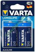 Батарея Varta Longlife Power, D (LR20 / 13А), 1.5V, 2шт. (04920121412)