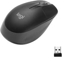 Мышь беспроводная Logitech M190, 1000dpi, оптическая светодиодная, USB / Радиоканал, черный / серый (910-005924)