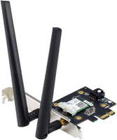 Адаптер Bluetooth+Wi-Fi ASUS PCE-AX3000, 802.11a/b/g/n/ac/ax, 2.4 / 5 ГГц, до 2.98 Гбит/с, PCI-E, внешних антенн: 2 (90IG0610-MO0R10)