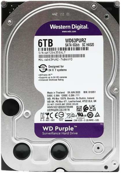 Жесткий диск Western Digital Purple 6TB (WD63PURU) 971000015716698