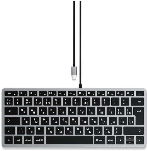 Клавиатура Satechi Slim W1 USB-C Wired Keyboard-RU космос (ST-UCSW1M-RU)