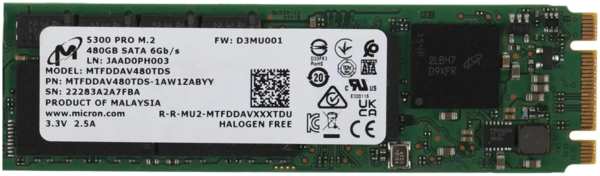 SSD накопитель Micron 5300PRO 480GB M.2 2280 SATA3 (MTFDDAV480TDS-1AW1ZABYY) 971000027109698