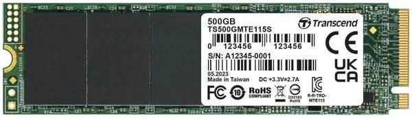SSD накопитель Transcend 115S M.2 2280 PCI-E 3.0 x4 500Gb (TS500GMTE115S)