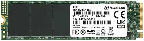 SSD накопитель Transcend 115S M.2 2280 PCI-E 3.0 x4 1Tb (TS1TMTE115S)