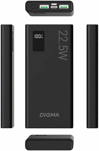 Внешний аккумулятор Digma DGPF10A черный (DGPF10A22PBK) 971000061928698