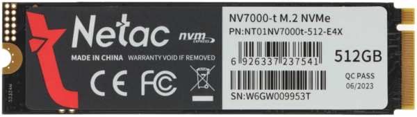 SSD накопитель Netac NV7000-t M.2 2280 512GB (NT01NV7000t-512-E4X) 971000062045698