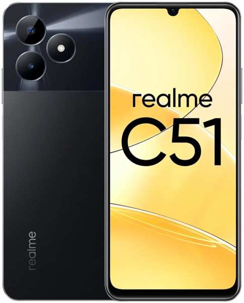 Телефон Realme C51 4/64Gb черный (RMX3830) 971000065473698