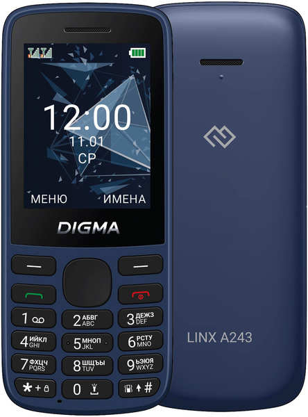 Телефон Digma Linx A243 32Mb синий 971000066066698