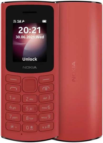 Телефон Nokia 106 DS красный (TA-1564) 971000074417698
