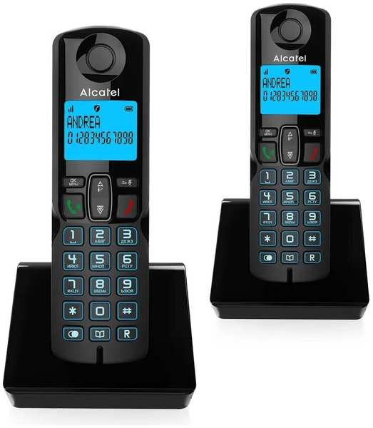 Радиотелефон Alcatel S250 Duo ru black черный (2шт) 971000074471698