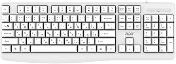 Клавиатура Acer OKW301 белый USB (ZL.KBDCC.01B) 971000079969698