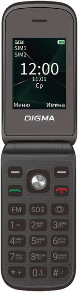 Телефон Digma VOX FS241 128Mb черный 971000080789698