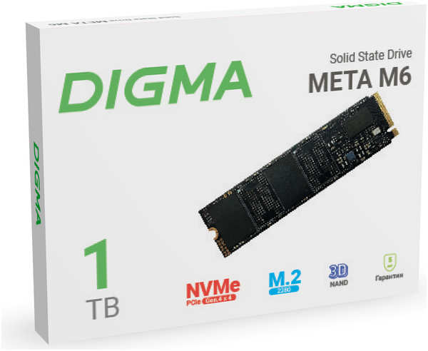 SSD накопитель Digma Meta M6 M.2 2280 1Tb (DGSM4001TM63T) 971000084199698