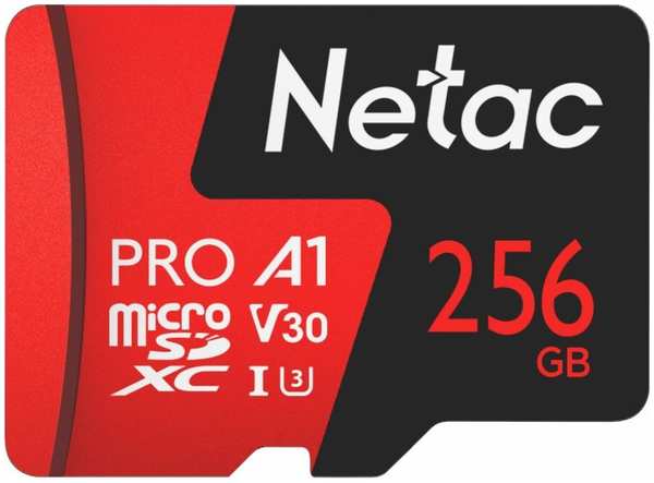 Карта памяти Netac Extreme Pro P500 microSDXC 256Gb Class10 (NT02P500PRO-256G-R) + adapter 971000100300698