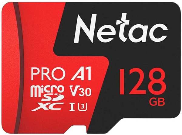 Карта памяти Netac Extreme Pro P500 microSDXC 128Gb Class10 (NT02P500PRO-128G-R) + adapter