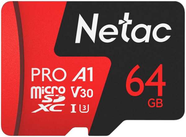 Карта памяти Netac Extreme Pro P500 microSDXC 64Gb Class10 (NT02P500PRO-064G-R) + adapter 971000100303698
