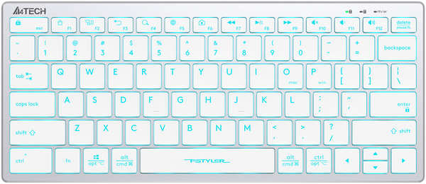 Клавиатура A4Tech Fstyler FX61 белый/синий 971000103534698