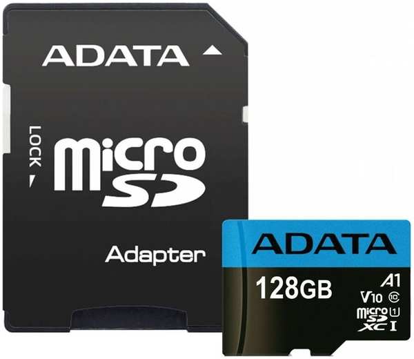 Карта памяти A-Data microSDHC 128Gb Class10 +adapter (AUSDX128GUICL10A1-RA1) 971000107695698