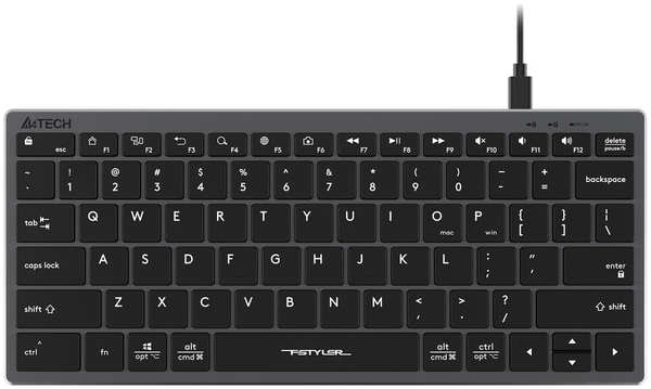 Клавиатура A4Tech Fstyler FX51 серый USB 971000110990698