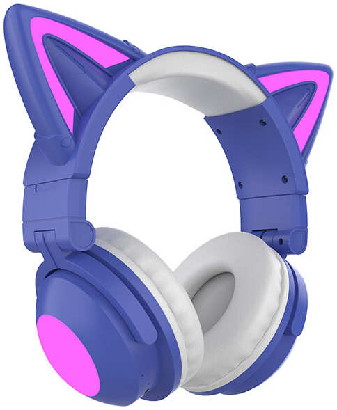 Наушники Qumo Party Cat mini синий/фиолетовый (34913) 971000113932698