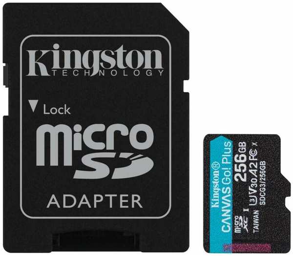 Карта памяти Kingston Canvas Go! Plus microSDXC UHS-I U3 256ГБ Class 10 (SDCG3/256GB) +переходник SD 971000117823698