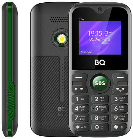 Телефон BQ 1853 life black/green 971000119478698