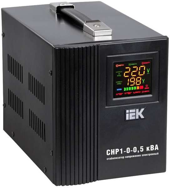 Стабилизатор напряжения IEK Home 0.5кВА однофазный черный (IVS20-1-00500) 971000121336698