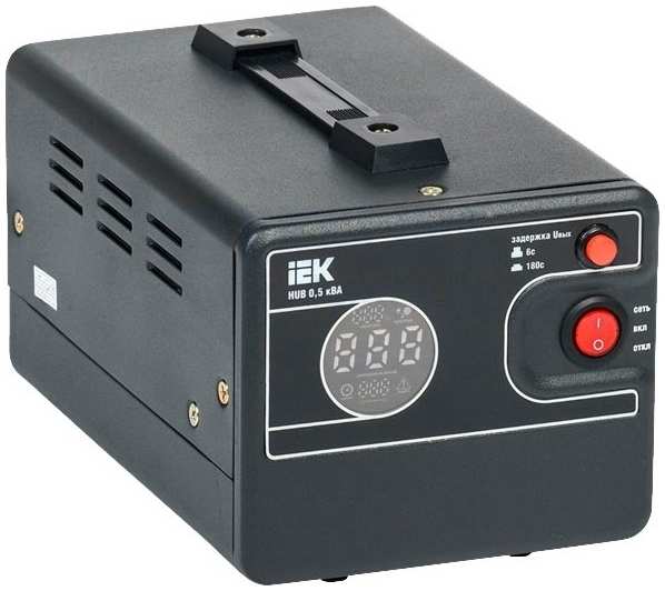 Стабилизатор напряжения IEK Hub 0.5кВА однофазный черный (IVS21-1-D05-13) 971000121337698