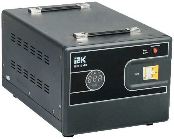 Стабилизатор напряжения IEK Hub 12кВА однофазный черный (IVS21-1-012-13) 971000127685698