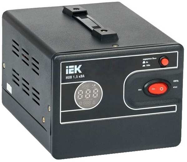 Стабилизатор напряжения IEK Hub 1.5кВА однофазный черный (IVS21-1-D15-13) 971000127689698