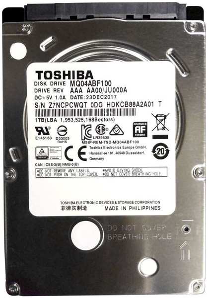 Жесткий диск Toshiba SATA-III 1Tb (MQ04ABF100) 971000131852698