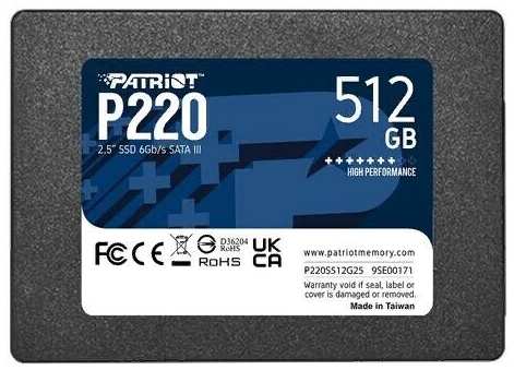 SSD накопитель Patriot P220 512ГБ 2.5 SATA III (P220S512G25) 971000156485698