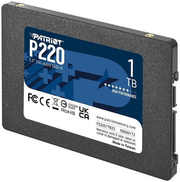 SSD накопитель Patriot P220 1ТБ 2.5 SATA III (P220S1TB25)