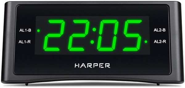 Радиочасы Harper HCLK-1006 черный/зеленый 971000162916698