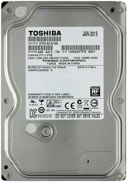 Жесткий диск Toshiba 1TB (DT01ACA100) 971000166365698