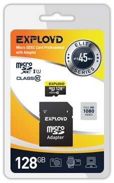 Карта памяти EXPLOYD MicroSDXC 128GB Class10 (+ адаптер SD) 971000168684698