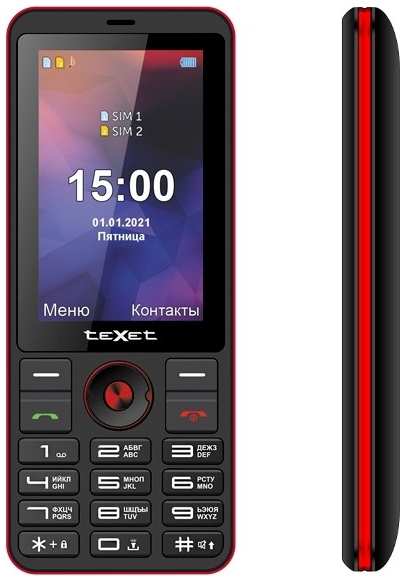 Телефон teXet TM-321 черный-красный 971000169055698