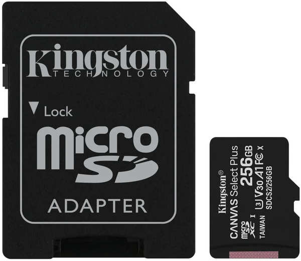 Карта памяти Kingston Canvas Select Plus microSDXC 256Gb SDCS2/256GB (+ adapter) 971000176302698