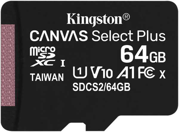 Карта памяти Kingston CanvSelect Plus microSDXC 64Gb Class10 SDCS2/64GB (+ adapter) 971000176305698
