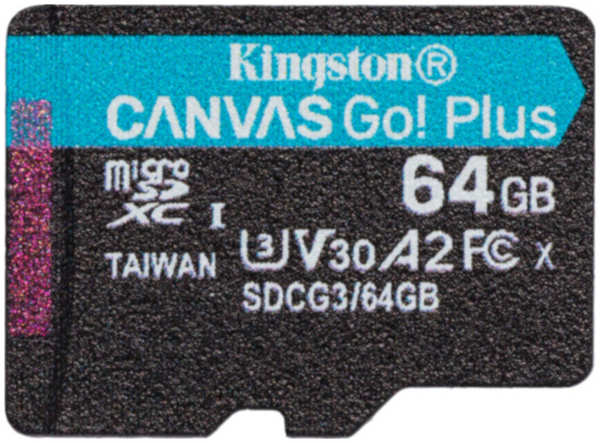 Карта памяти Kingston Canvas Go! Plus microSDXC 64Gb Class10 SDCG3/64GB (+ adapter)