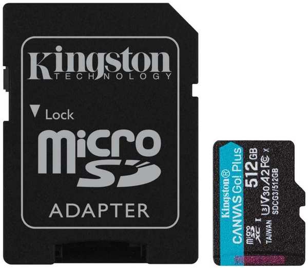 Карта памяти Kingston Canvas Go! Plus microSDXC 512Gb Class10 SDCG3/512GB (+ adapter) 971000176308698
