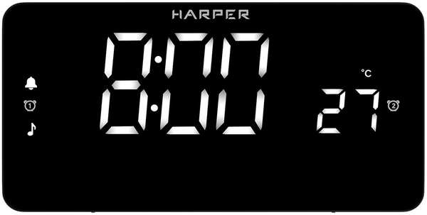 Радиочасы Harper HCLK-5030 black (white led) 971000199856698