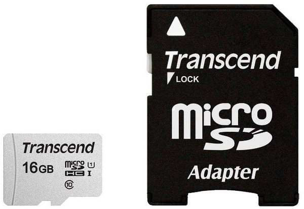 Карта памяти Transcend microSD 16GB TS16GUSD300S-A ( + adapter) 971000202202698