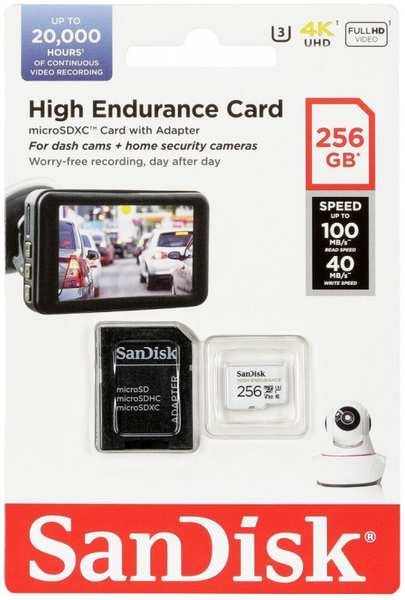 Карта памяти Sandisk microSDHC 256GB High Endurance SDSQQNR-256G-GN6IA ( + adapter) 971000202602698