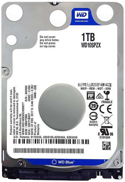 Жесткий диск Western Digital SATA2.5 1TB BLUE (WD10SPZX) 971000203419698