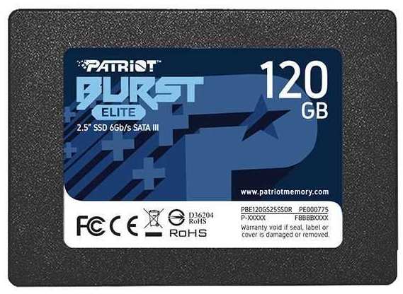 SSD накопитель Patriot Burst Elite 2.5/SATA III/120Gb (PBE120GS25SSDR) 971000232894698