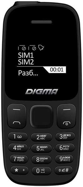 Телефон Digma Linx A106 32Mb черный 971000236483698