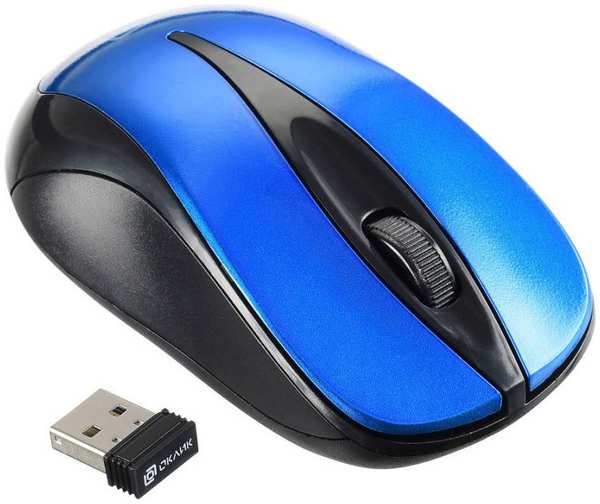 Компьютерная мышь Oklick 675MW черный/синий 971000240640698