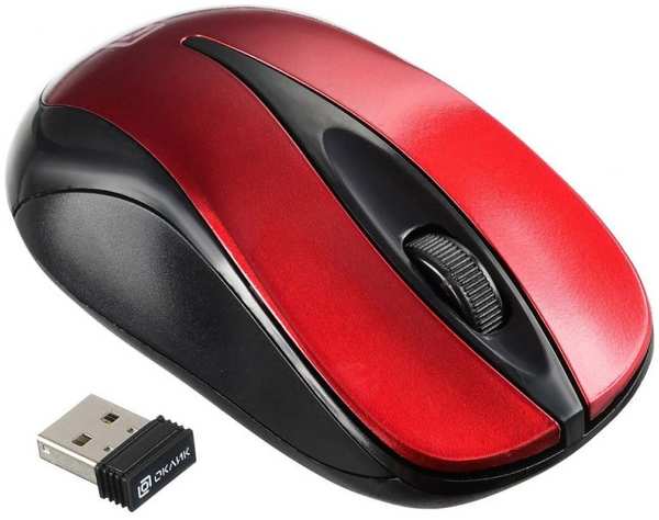 Компьютерная мышь Oklick 675MW черный/красный 971000240642698
