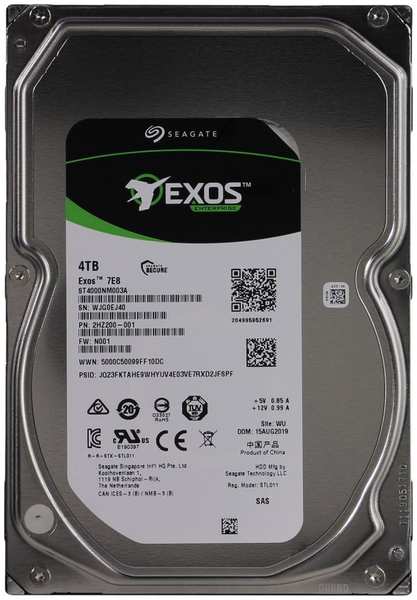 Жесткий диск Seagate Exos 4Tb/7200rpm/256Mb/3.5 (ST4000NM003A)